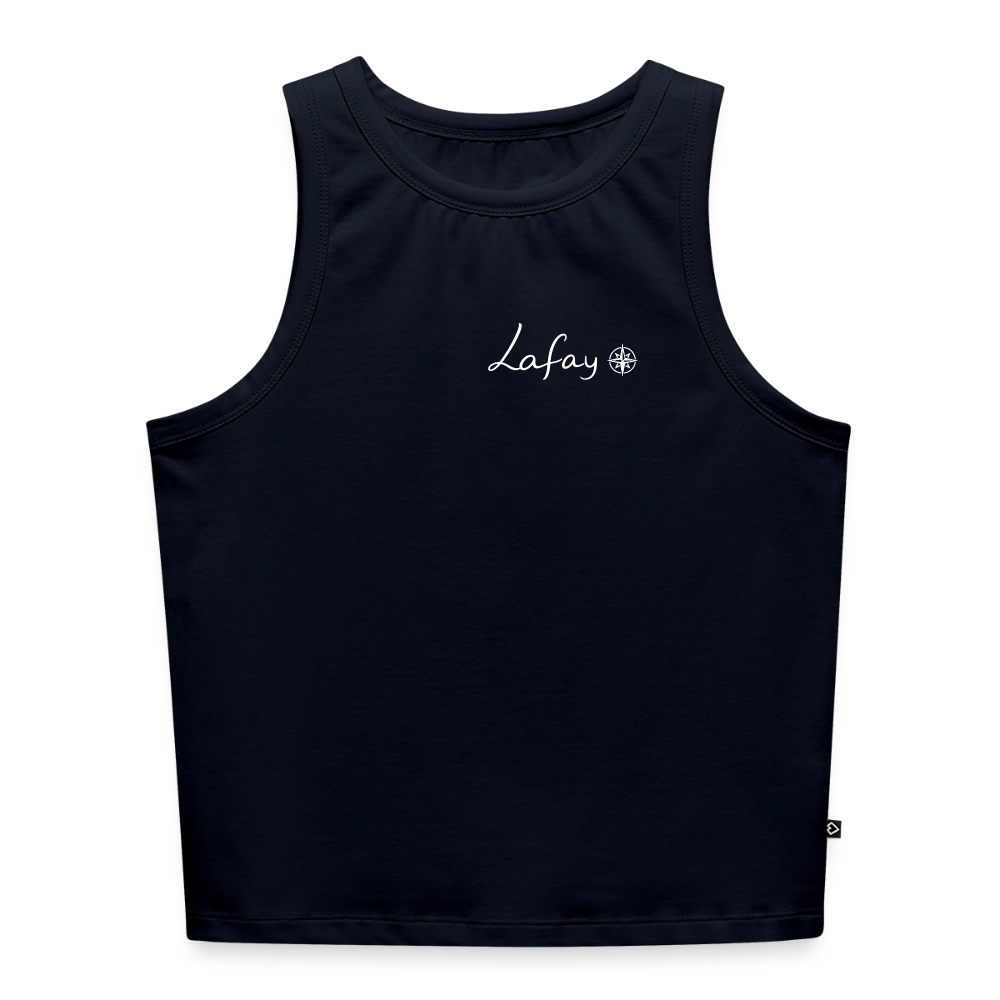 Débardeur cropped femme bio - bleu marine