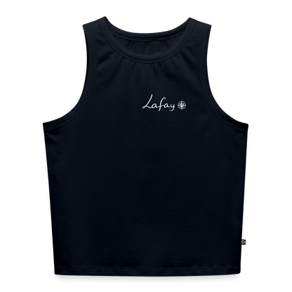 Débardeur cropped femme bio - bleu marine